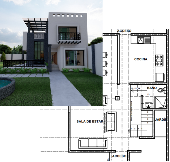 #1 Diseño Casa 12 x 22
